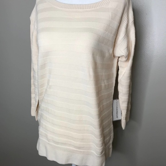 New! Sag Harbor Ivory Winter White Large Sweater - Picture 4 of 5